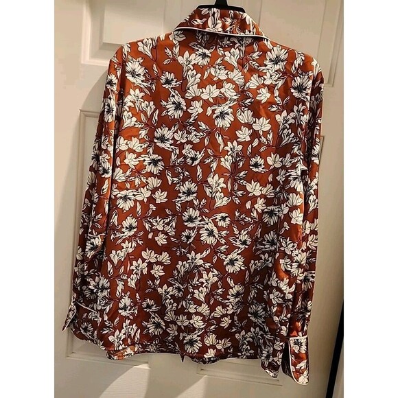 LA LIGNE For Target L Brown Floral Button Front Shirt Women - Picture 2 of 6